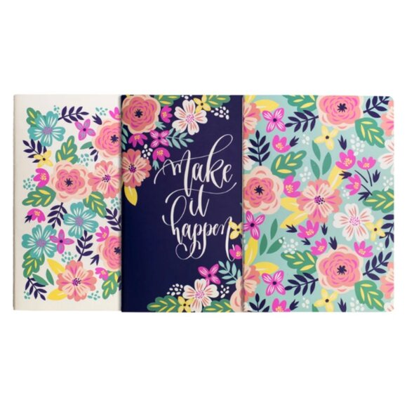 ❣️2/$36 NIP Steel Mill & Co. Mint Floral Stitch Notebook Set of 3 - Picture 2 of 9